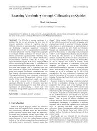 Student exploration ionic bonds answer key quizlet : Pdf Learning Vocabulary Through Collocating On Quizlet