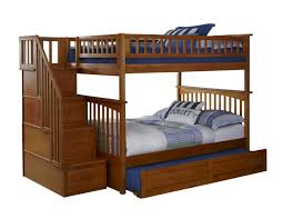 Columbia Caramel Staircase Full Full Raised Panel Trundle Bunk Bed Bunk Beds With Drawers Bunk Beds With Stairs Bunk Beds