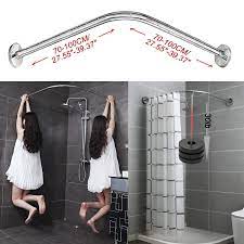 Check spelling or type a new query. Stretchable 304 Stainless L Shaped Bathroom Bathtub Corner Shower Curtain Rod Rack 70 100x70 100cm 27 55 39 37 X27 55 39 37 Buy Online At Best Price In Uae Amazon Ae