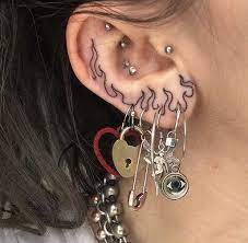 Grunge Tumblr Earings Piercings Ear Piercings Aesthetic Tattoo