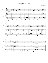Oh and my favorite the song of healing for flute and piano. Song Of Storms Piano Flute Sheet Music For Piano Flute Solo Musescore Com