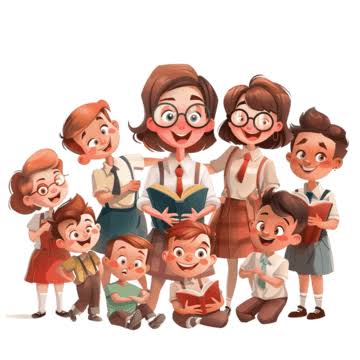 Animado Maestra Con Niños PNG Imágenes Y Dibujos Con Fondo Transparente  Gratis - Pngtree