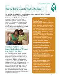 One main purpose of dating is to enable you to have a clear understanding of who your partner is. Pdf Healthy Dating Leads To Healthy Marriage