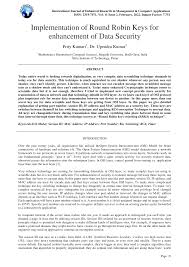 Implementation of Round Robin Keys for enhancement of Data Security