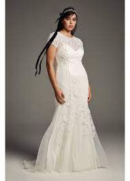 Vera wang continues to showcase collections known for sophisticated drama, feminine detailing and a modern approach to bridal design. White By Vera Wang Short Sleeve Plus Wedding Dress David S Bridal