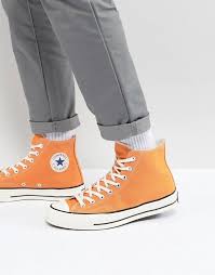 Black And Orange Converse High Tops Converse Chuck Taylor All Star 70 Hi Sneakers In Orange 159622c Chuck Taylors Converse Chuck Taylor Sneakers