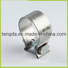 China Exhaust Pipe Clamps Worm Drive Spring Band Loaded