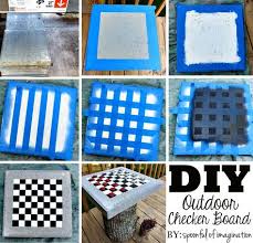 Diy Outdoor Checker Board Spoonful Of Imagination Outdoor Checkers Diy Yard Games Diy Outdoor