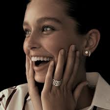 Saturday • Stella wearing our Greta.diamond ring, diamond studs and diamond  cuffs. It's Saturday. . . . . . . #janlogan #celebrate