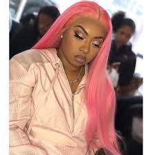 Pink Wigs Human Hair Light Pink Lace Front Wigs Sulmy