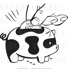 Retro Coin Being Added To A Piggy Bank Retro Graphics Clip Art Retro