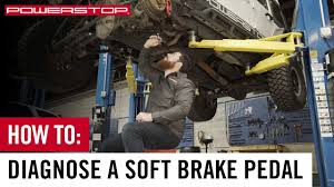 diagnose a spongy or soft brake pedal