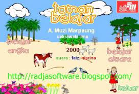 Gambar rumah dan taman untuk ilustrasi anak. Taman Belajar Software Pembelajaran Interaktif 4gungseti4w4n