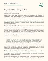 An art critique paper involves a comprehensive analysis and assessment of the object of art. Taylor Swift Love Story Analysis Phdessay Com