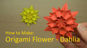 How To Make Origami Flower Dahlia Origami Flowers Tutorial Origami Flowers Flower Tutorial