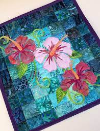 Batik Hibiscus Quilted Wall Hanging Art Quilt Pattern Or Etsy Applique Quilting Hawaiian Quilt Patterns Quilted Wall Hangings