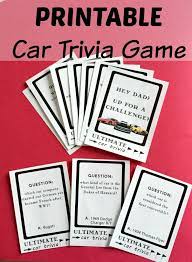 Our online automobile trivia quizzes can be adapted to suit your requirements for taking some of the top automobile quizzes. Diy Printable Ultimate Car Trivia Game Easy Father S Day Gift Easy Father S Day Gifts Diy Printables Trivia