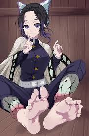 demon slayer, kochou shinobu, butterfly hair ornament, feet, female - Rule  34 XYZ