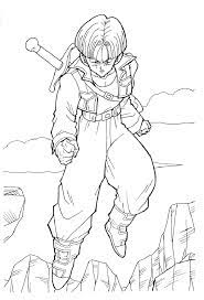He is voiced by masako nozawa in the japanese version of the anime, by the late kirby morrow in the ocean english dub, and by sean schemmel in the funimation english dub. Coloring Pages Of Trunks In Dbz Coloring Home