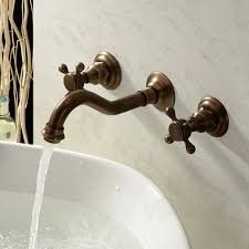 Melangeur Lavabo Mural Finition Bronze Antic