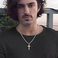 Amazon.com: Ursteel Collar de Cruz de Plata de Ley 925 para Hombres y  Mujeres