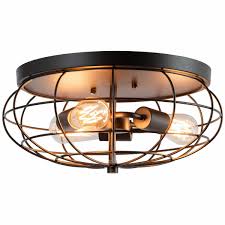 Free 2 Day Shipping Buy Gymax Semi Flush Mount Ceiling Light 3 Light Industrial Ret Flush Mount Ceiling Lights Rustic Ceiling Lights Industrial Ceiling Lights