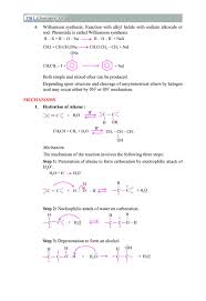 The reaction occurs with inversion of configuration at chiral centers and can be limited by possible competing elimination. Class 12 Chemistry Notes For Alcohol Phenol And Ethers Aglasem Schools