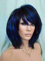 Blue black hair color goes well with any short or medium length hairstyles: Dark Blue Black Short Hair Novocom Top