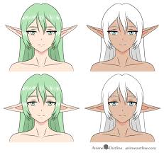 How To Draw An Anime Elf Girl Step By Step Animeoutline Anime Elf Anime Character Design Elf Drawings