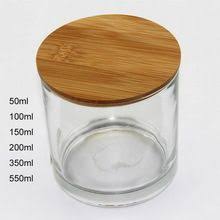 50ml 100ml 150ml 200ml 350ml 550ml 700ml Glass Candle Container With Wood Lid Candle Containers Candle Jars Round Glass Candle Holders