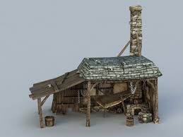 Medieval Blacksmith Building 3d Model 3ds Max Files Free Download Modeling 42728 On Cadnav Blacksmithing 3d Model Medieval