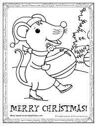 This image is print ready. Merry Christmas Mouse Printable Coloring Page