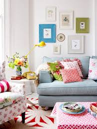 A separate dining space and raised fire circle divide activities, yet everything relates via paths and by using the same materials and colors. 50 Energetic And Colorful Living Room Design Ideas