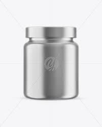 Metallic Protein Jar Mockup In Jar Mockups On Yellow Images Object Mockups
