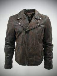 Il2l Men S Vintage Look Brown Asymmetric Leather Biker Jacket Amazon Co Uk Clothing Jaket Kulit Jaket Pria