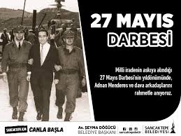 Milli iradenin askıya alındığı 27 Mayıs Darbesi'nin yıld&ouml;n&uuml;m&uuml;nde, Adnan  Menderes ve dava arkadaşlarını rahmetle anıyoruz. ‪ #27Mayıs‬