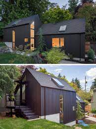 Before And After A Backyard Garage Was Transformed Into A Tiny House Backyard Garage Architecture House House Projects Architecture