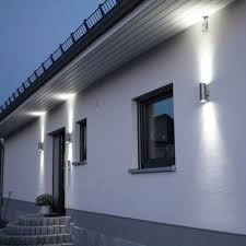 Steel Aussen Wandleuchte Up Down Innenleuchten Wandleuchten Aussenbeleuchtung Haus Eingangsbeleuchtung Fassadenbeleuchtung