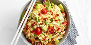 Peanutty Edamame And Noodle Salad Recipe Lunch Recipes Healthy Vegetarian Meals For Kids Vegan Lunches