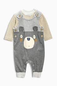 kopen set van jerseytuinbroek met berenprint 0 18maanden nu online op next nederland baby boy next baby clothes baby dungarees baby boy fashion