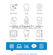 Tooth Dental Crown Mouthwash Icons Caries Stock Vector