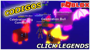 Use this code to earn a free pet. Codigos Todos Los Nuevos Codigos De Click Legends Simulador De Roblox Codes Click Legends Youtube