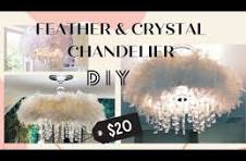 DIY | $20 Feather and Crystal Chandelier | Quick Craft ...