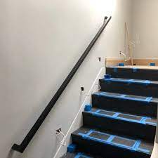 Modern Minimalist 1 1 2 Square Custom Wrought Iron Hand Etsy Wrought Iron Handrail Iron Hand Rail Modern Stair Railing