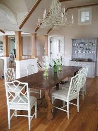 Mixing Faux Bamboo Chairs With Upholstered In Dining Room Google Search Bamboo Dining Chairs Rustic Farmhouse Dining Table Transitional Dining Room