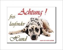 Dalmatiner Hunde Schild Achtung Freilaufender Hund Dalmatiner Hunde Hunde Dalmatiner