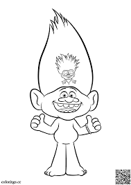 Trolls coloring pages contain all top characters including branch bridget chef king peppy dj suki biggie cooper bergens and of course the main character poppy. Cheerful Troll Guy Diamond Coloring Pages Trolls World Tour Coloring Pages Colorings Cc