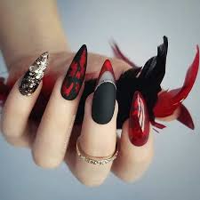Black And Red Stiletto Nails 45 Stylish Red And Black Nail Designs You Ll Love Be Modish Black Nail Designs Red Stiletto Nails Classy Nail Designs