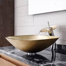 It's time to revamp your bathroom with stylish. Square Sink And Faucet Set Gold Color Glass Basin Bathroom Countertop Waterfall Vessel Sink Tap Bwy19 105