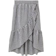 Black And White Gingham Midi Skirt Mango Gingham Print Skirt Found On Polyvore Featuring Skirts Bottoms Frilly Skirt Mango Skirts Flouncy Skirt Pa Printed Skirts Trendy Skirts Gingham Skirt